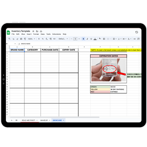 Inventory/Expiry Date Template
