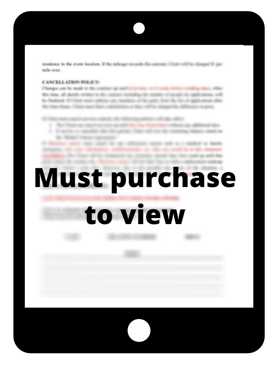 Bridal Contract Template
