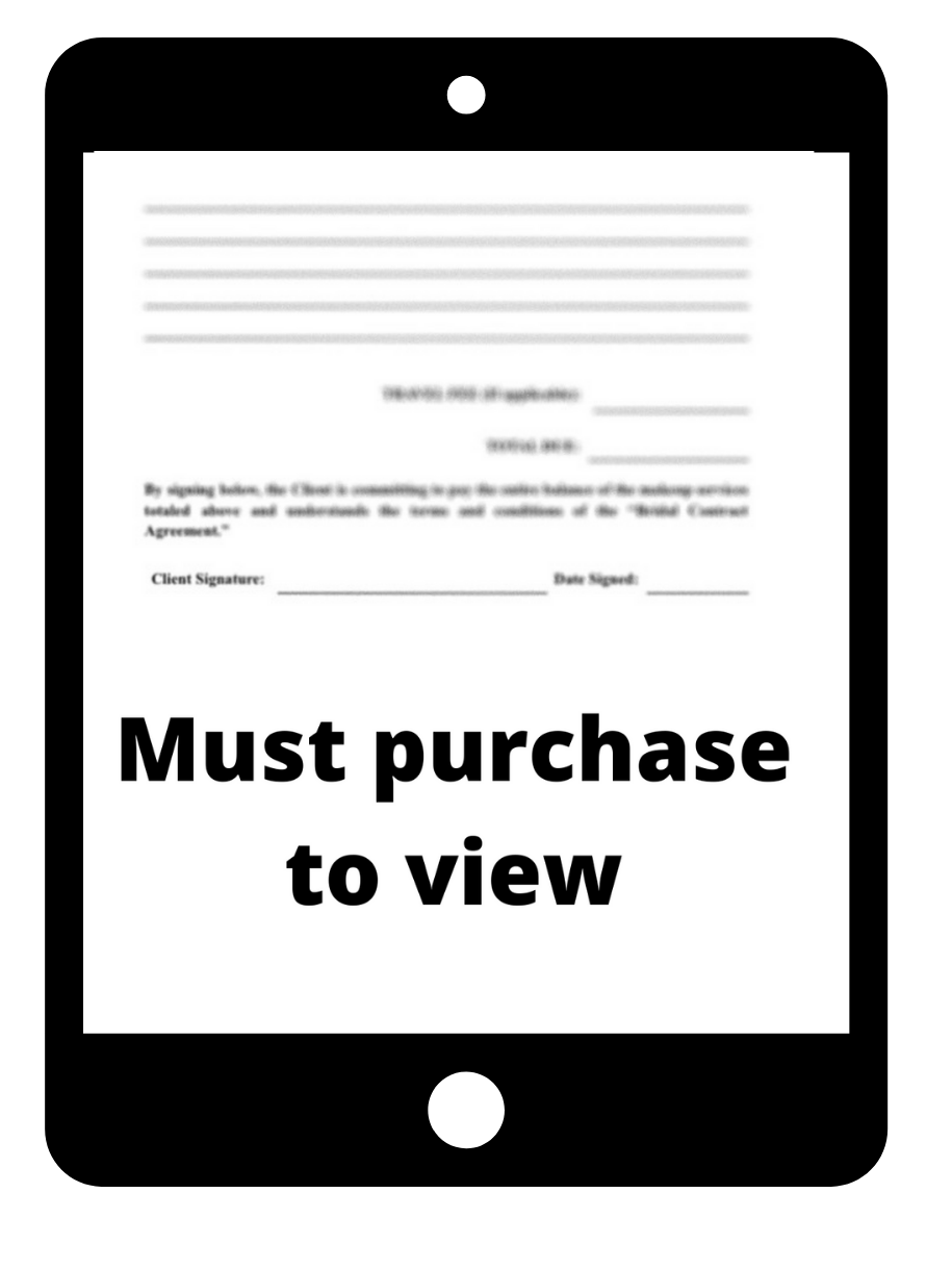 Bridal Contract Template