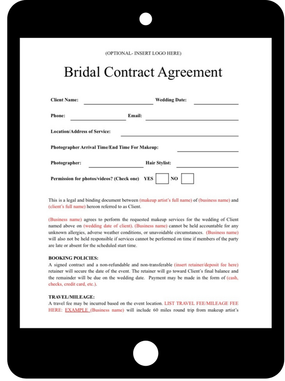 Bridal Contract Template